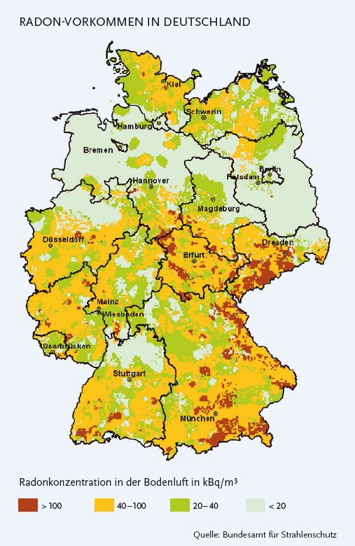 Radon Vorkommen Deutschland