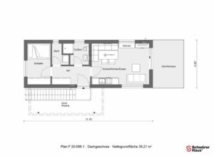 Grundriss Dachgeschoss AlbSpace Modulhaus